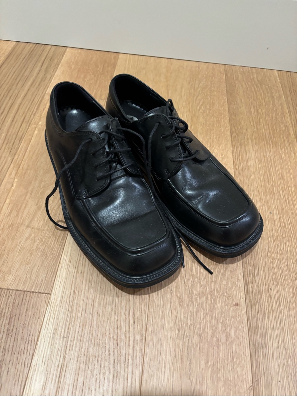 Ecco Men's Black Leather Lace-Up Derby Shoes